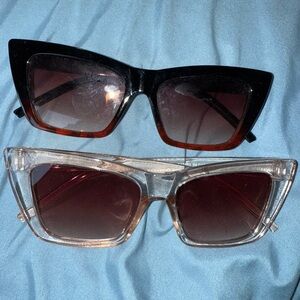 Stylish Black and Clear Sunglasses Set